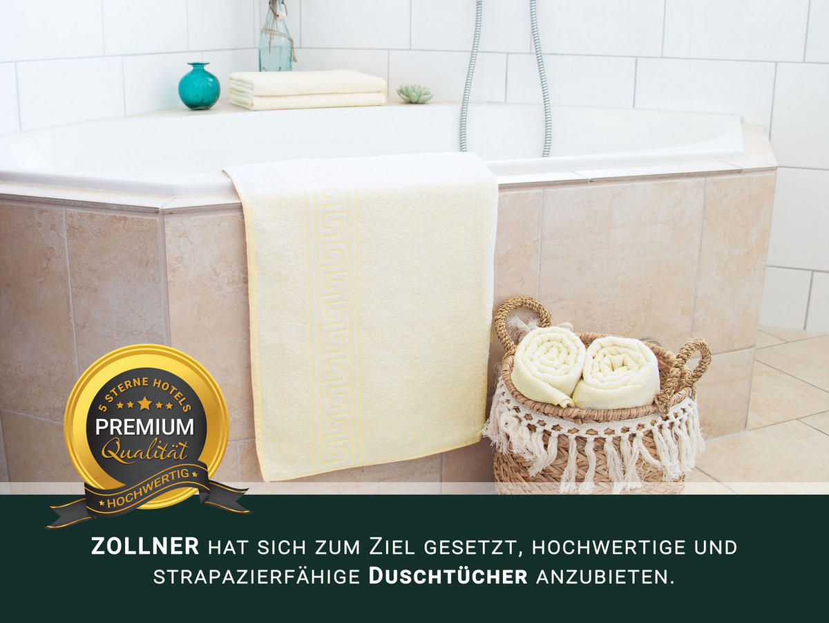 DUSCHTÜCHER, 5er-Set, 70x140 cm, 70% Baumwolle, 30% Polyester, Gelb - Gelb, Textil (70/140cm) - Zollner