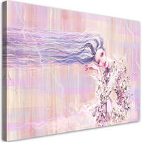 WANDBILD eine frau mit langen haaren - Pink, Textil (60/40cm) - Feeby