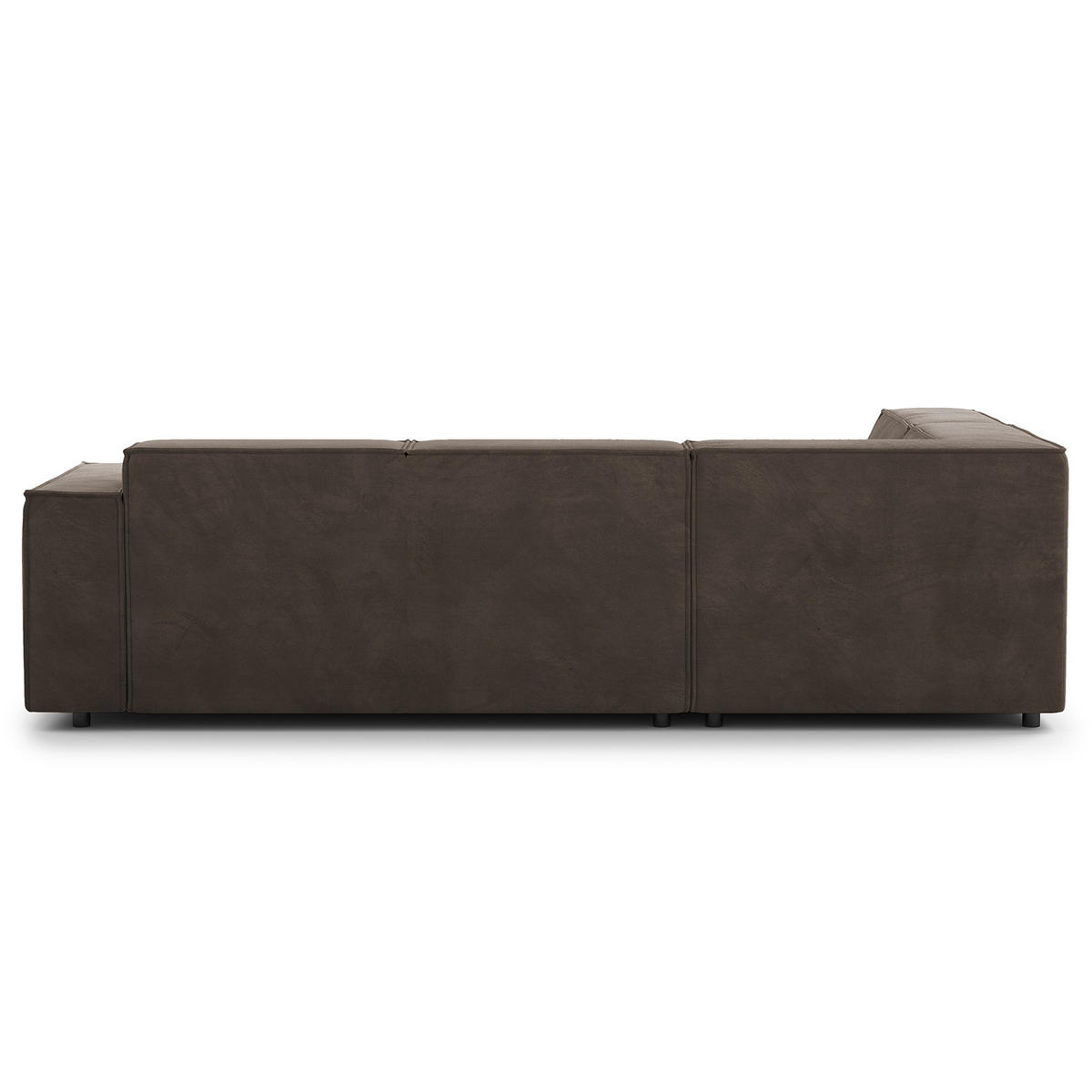 ECKSOFA mit Ottomane - Taupe/Schwarz, Kunststoff/Textil (260/234cm) - home24