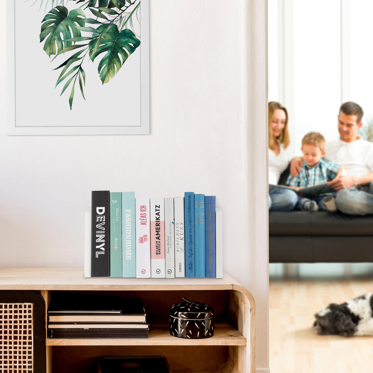 2XSTOJAN na knihy - viacfarebná, kov/drevo (12/18/12cm) - Relaxdays