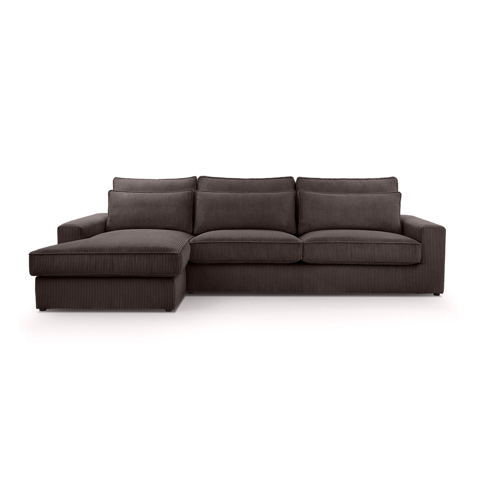 ECKSOFA 4 Sitzer Medan Mini, Dunkelbraun - Dunkelbraun, Textil (276/176cm) - Fedve