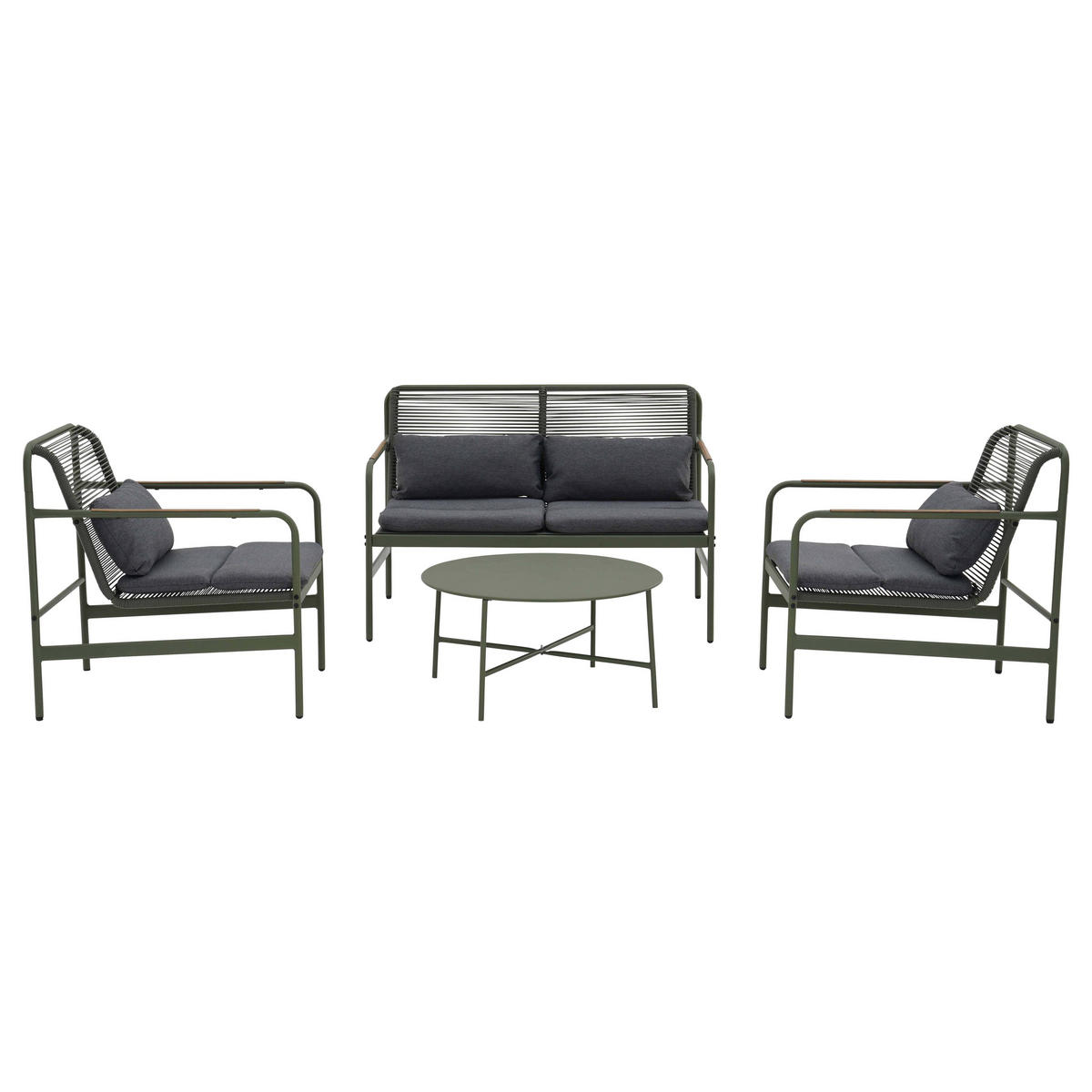 GARTENMÖBEL 4-Sitzer, Grün - Grün, Textil - Oviala