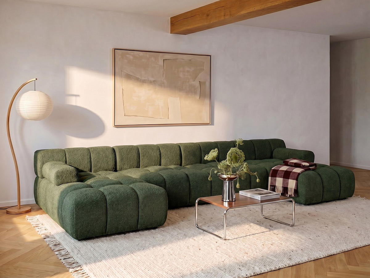 RECAMIERE ohne Schlaffunktion - 1 Person - stoff - grün Facivil - Grün, Textil (94/70/156cm) - Vente-Unique
