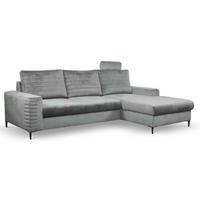 ECKSOFA Grau OLI Ausziehbar Mit Kopfstütze Und Bettkasten Rechts - Grau, Textil (165/253cm) - Sepro Meble