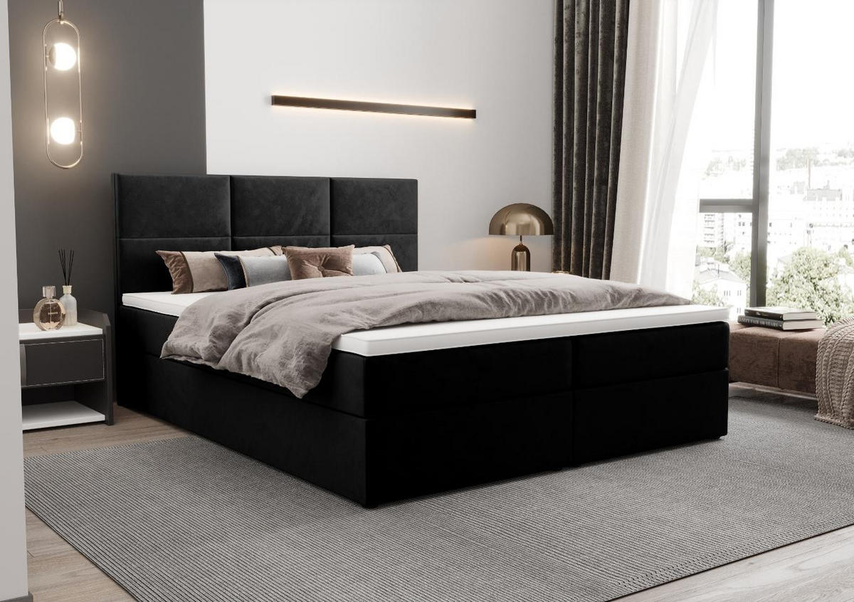 BOXBETT Mallorca Schwarz 140x200 cm - Schwarz, Textil (140/200cm) - B&B Home