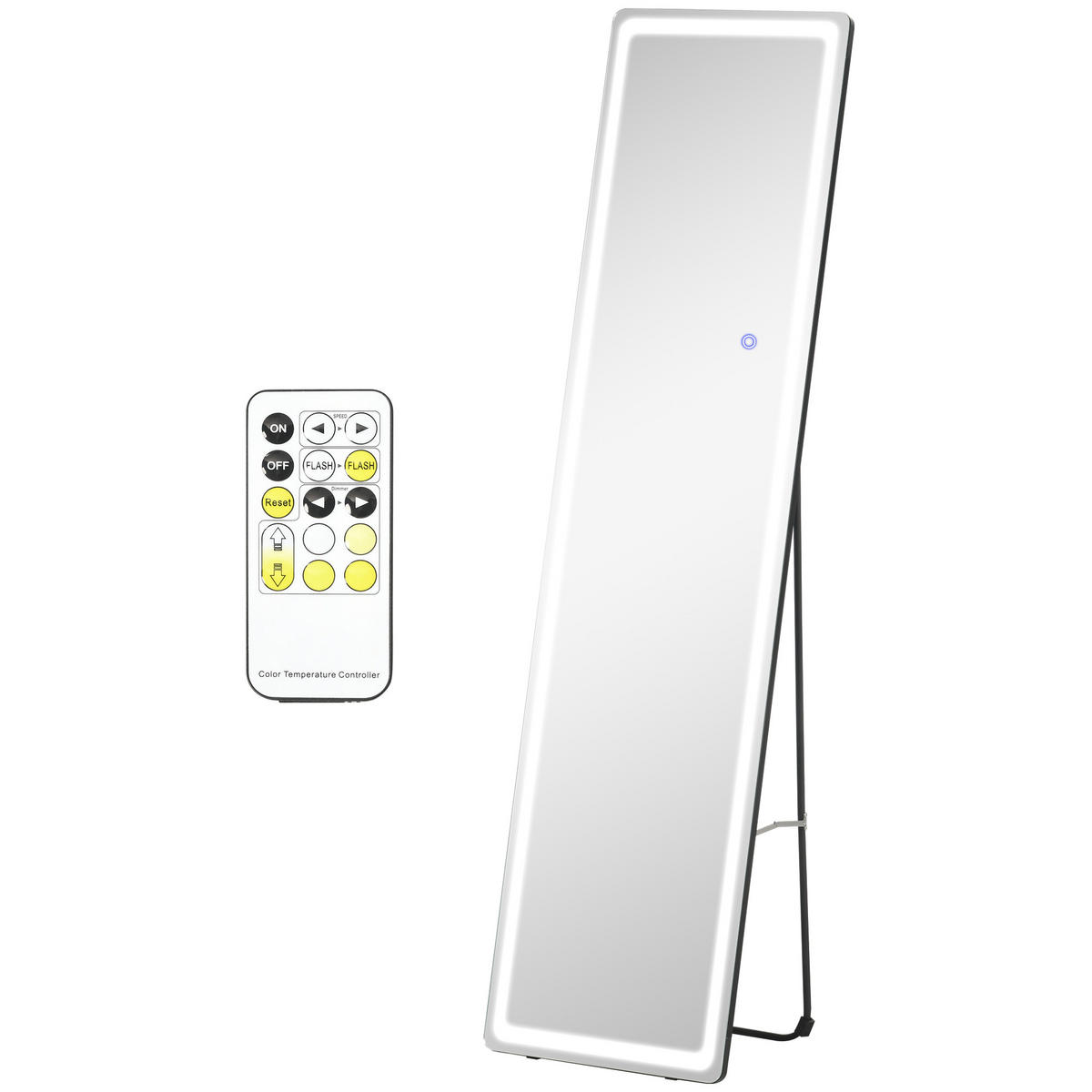 STANDSPIEGEL LED DE-17911 Silber - Silberfarben, Metall (40/157.5/37cm) - ComfortXL