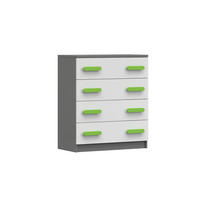 KINDERKOMMODE INGE 02 80/90/40 cm Weiß+Grau/Grün - Weiß/Grau, Holzwerkstoff (80/90/40cm) - Deine Möbel 24