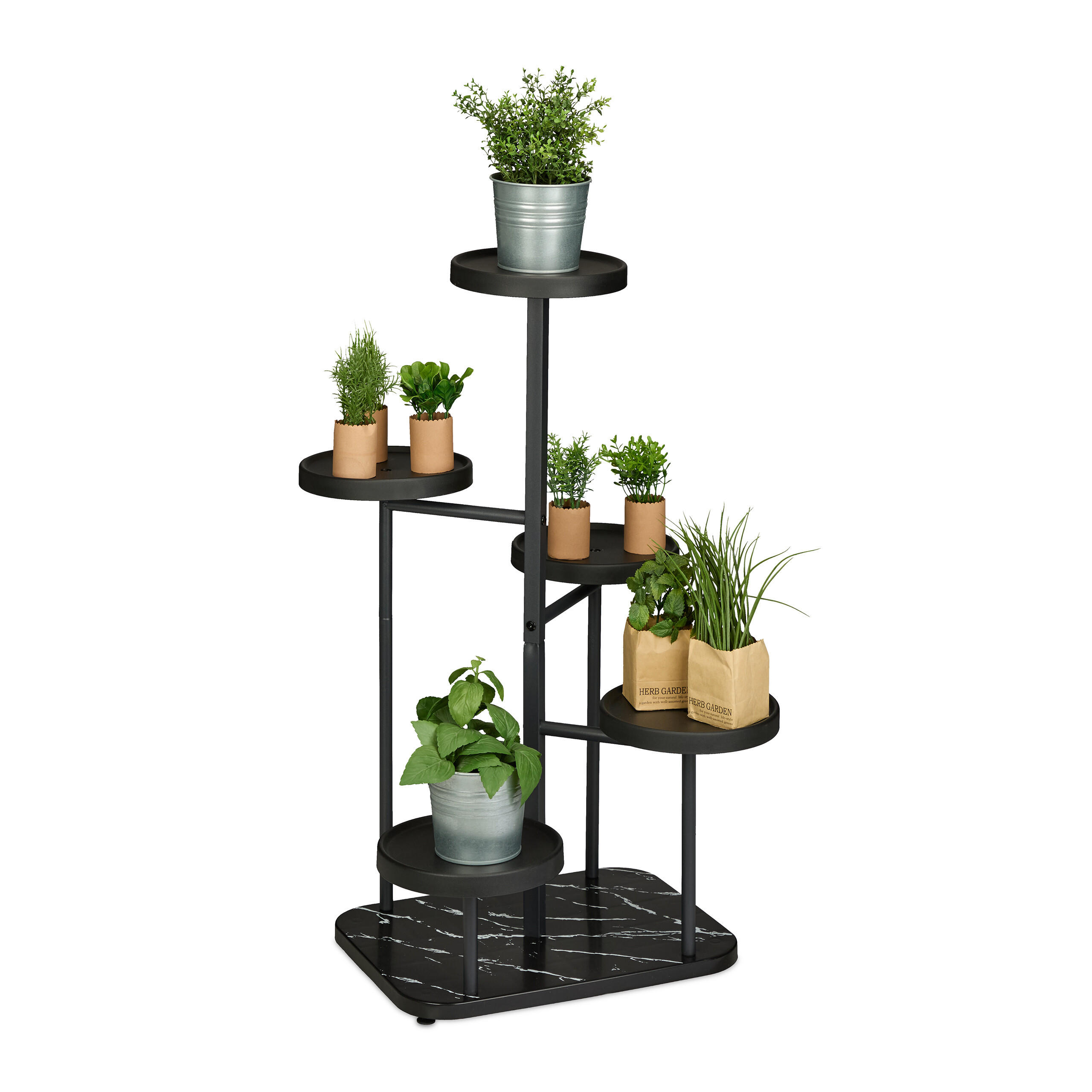 BLUMENTREPPE - Schwarz, Kunststoff/Metall (47/80/47cm) - Relaxdays