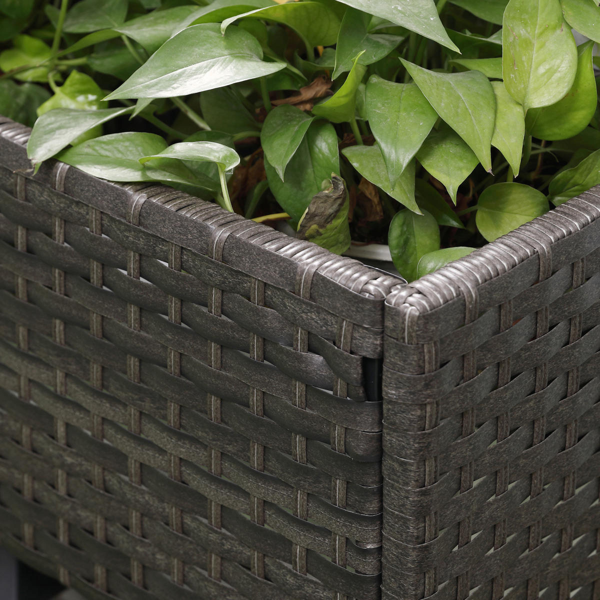 HOCHBEET 70x30x72 cm Rattanoptik braun - Braun, Naturmaterialien (70/70/30cm) - LEBENLANG