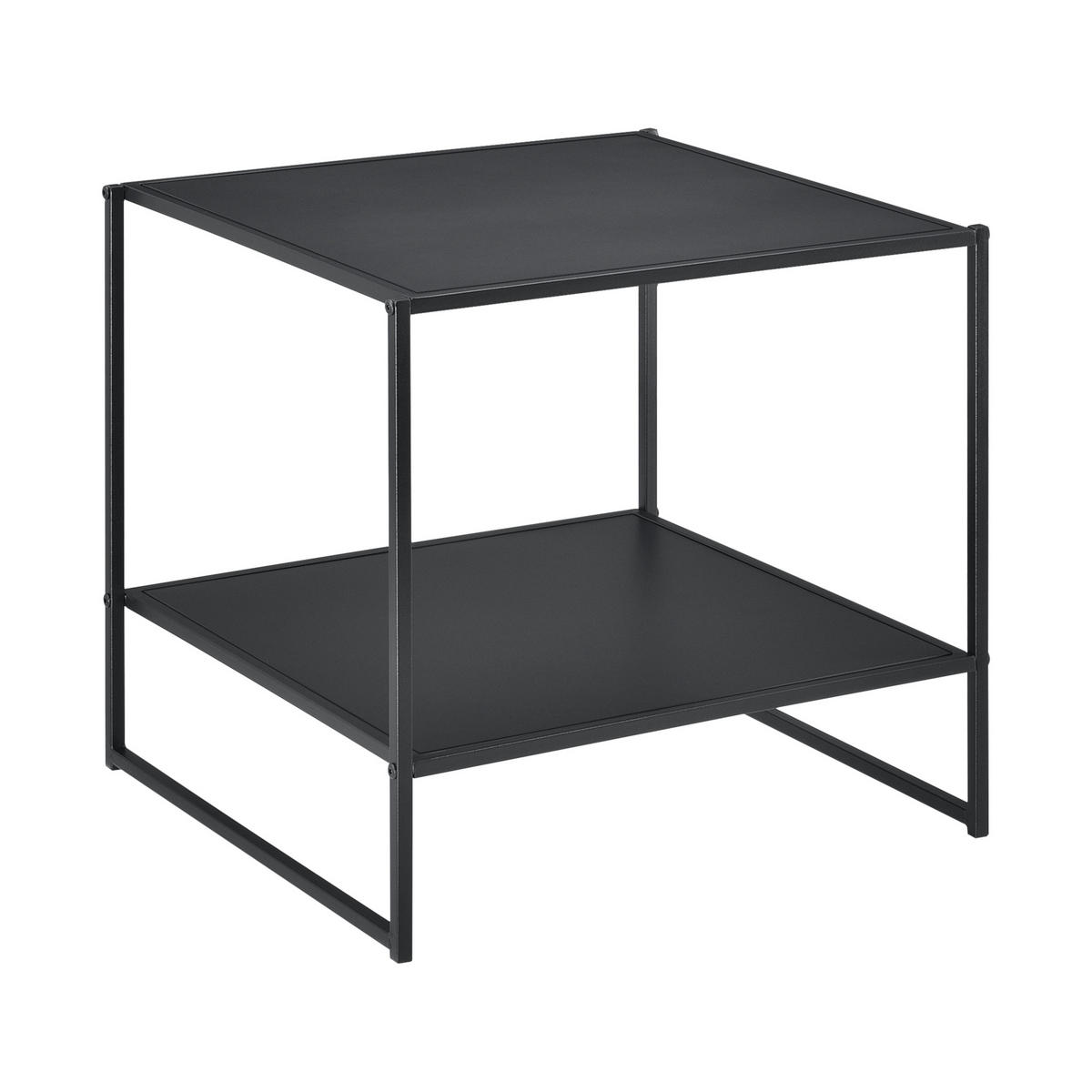BEISTELLTISCH Salsnes - Schwarz, Metall (51/53/51cm) - [en.casa]