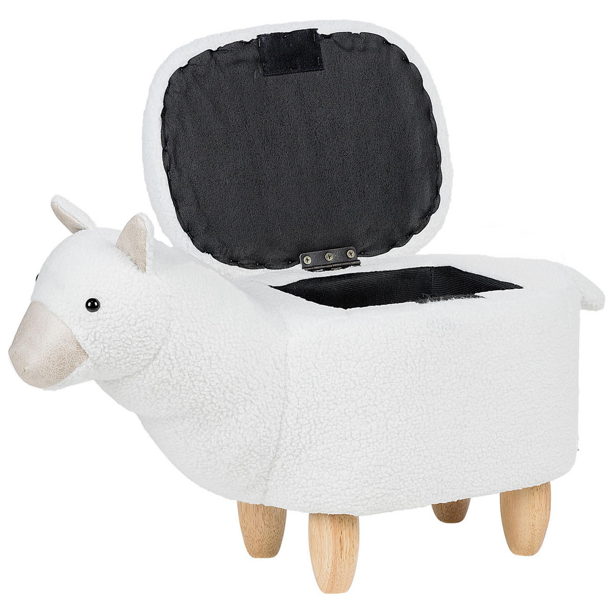 TIERHOCKER Alpaca 30/65/45 cm - Weiß, Textil (65/45/30cm) - Beliani
