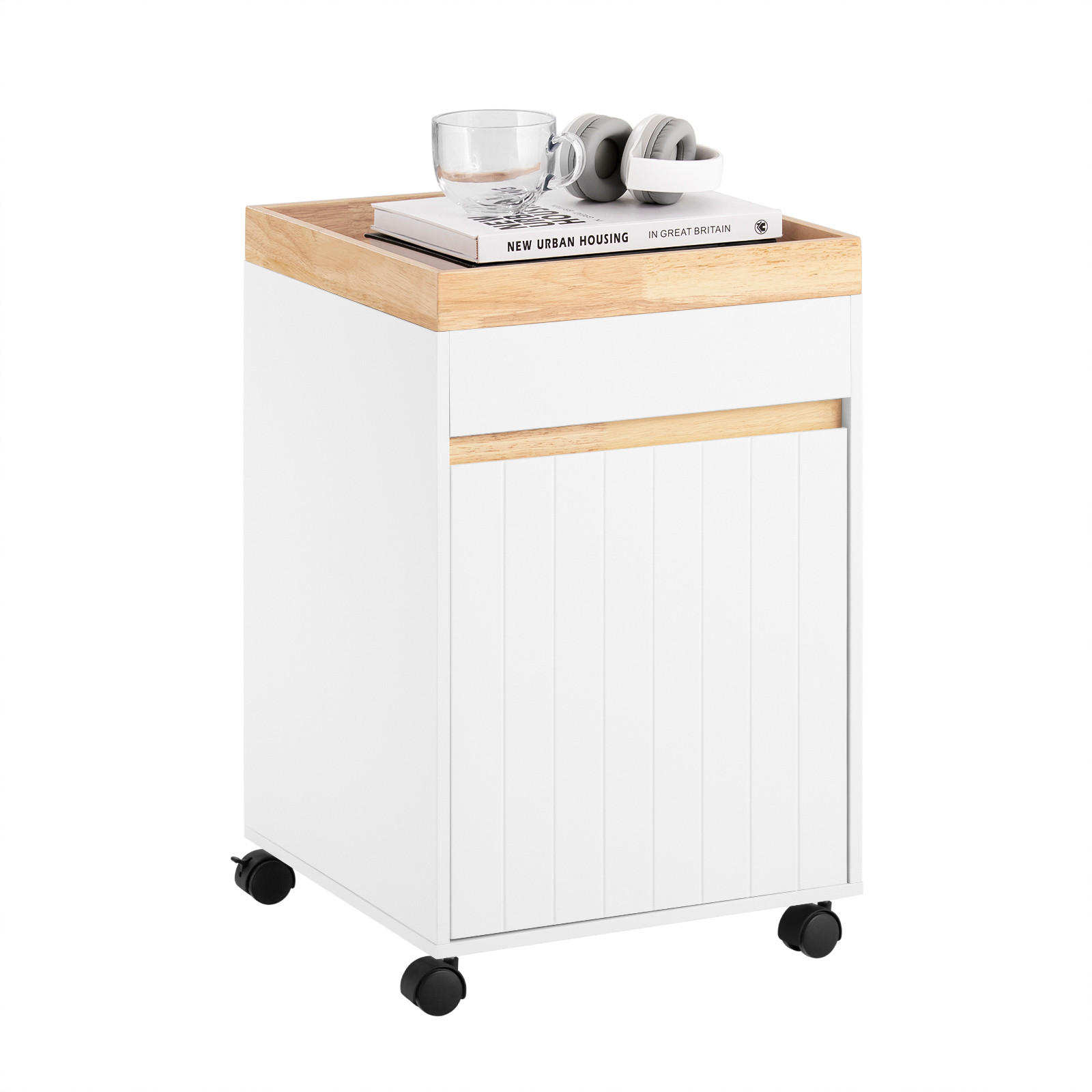 ROLLCONTAINER Weiß - Weiß, Holzwerkstoff (40/63/40cm) - SoBuy