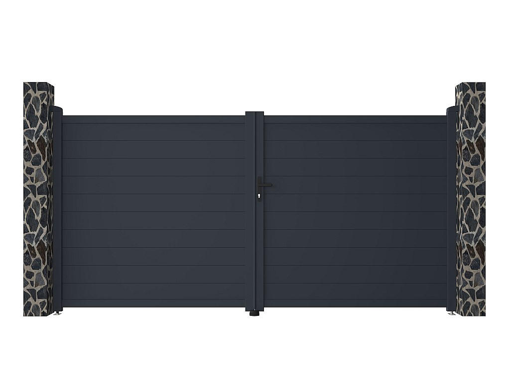 Vente-Unique Flügeltor Anthrazit 350x176 cm