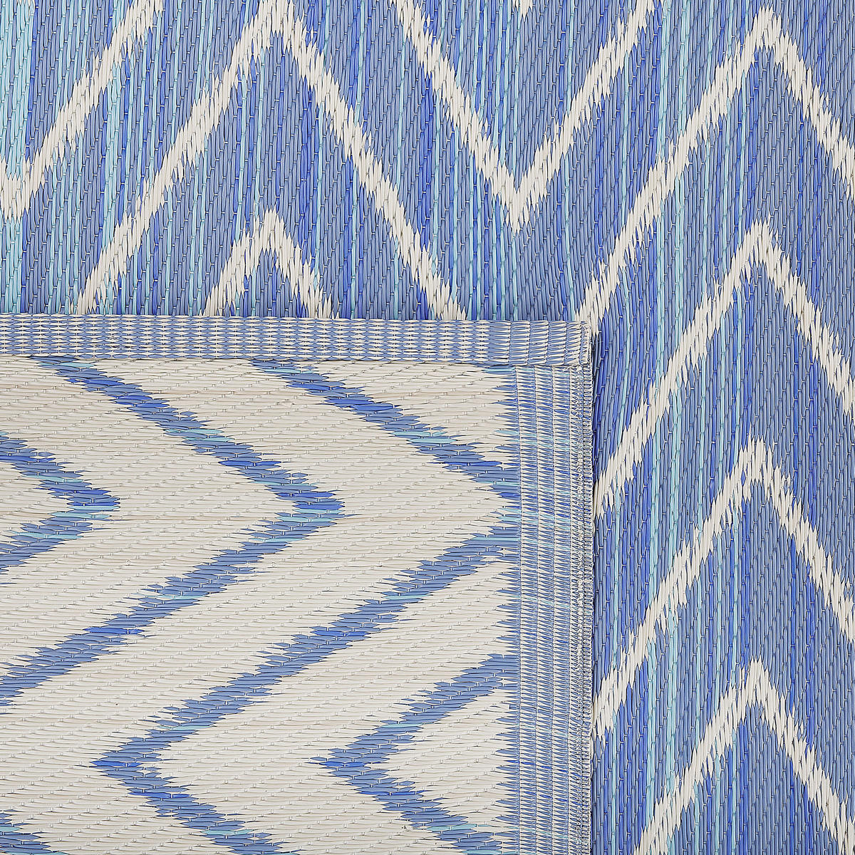 OUTDOOR-TEPPICH Balotra 180/120 cm - Blau, Kunststoff (120/180cm) - Beliani