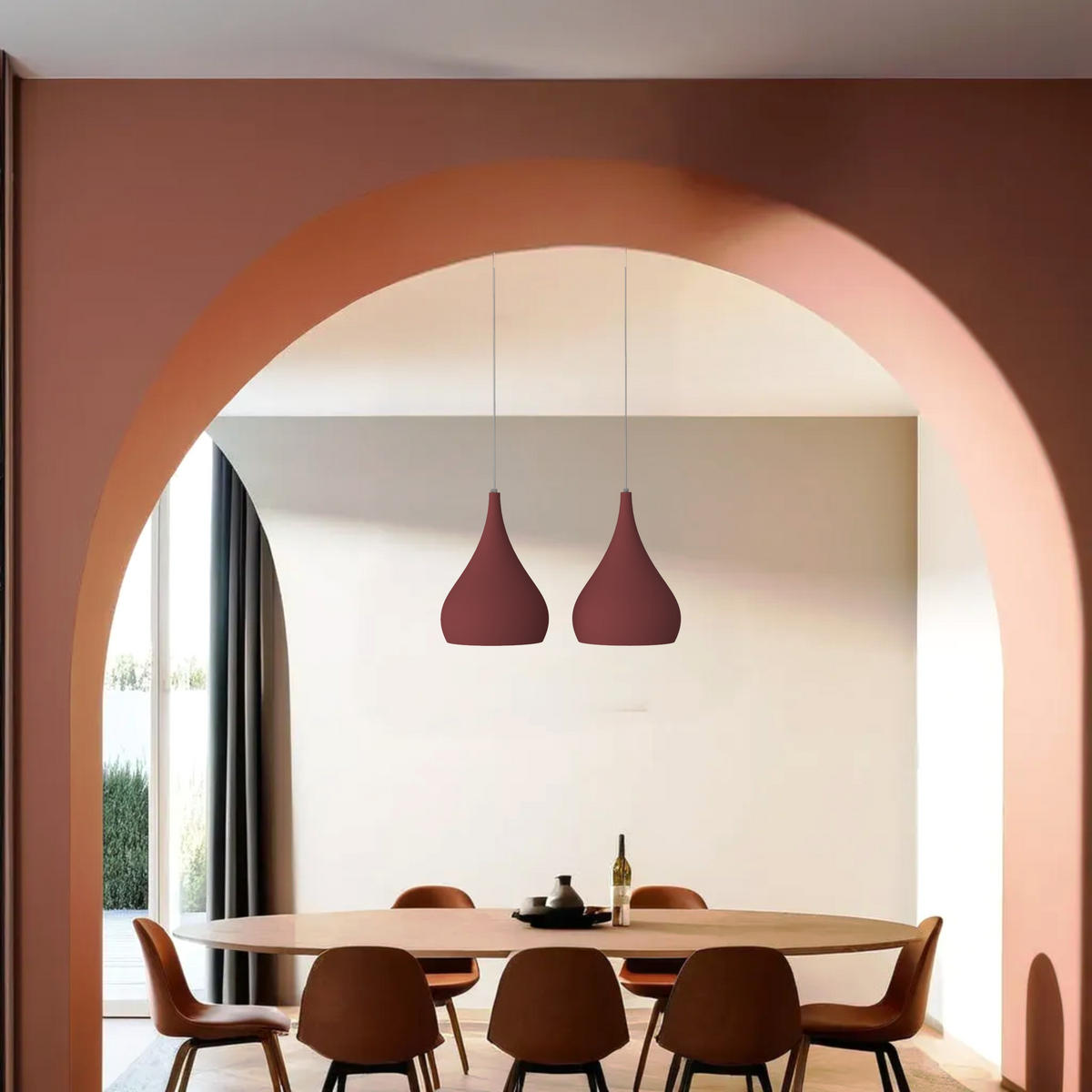 HÄNGELEUCHTE - Rot, Metall (55/25/55cm) - Lumicom