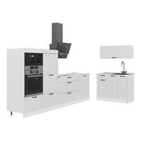 KUHINJA Fame-Line, Bela podeželska hiša/Bela, 380 cm, DP Marmor - bela, leseni material (380/153.6/60cm) - Vicco