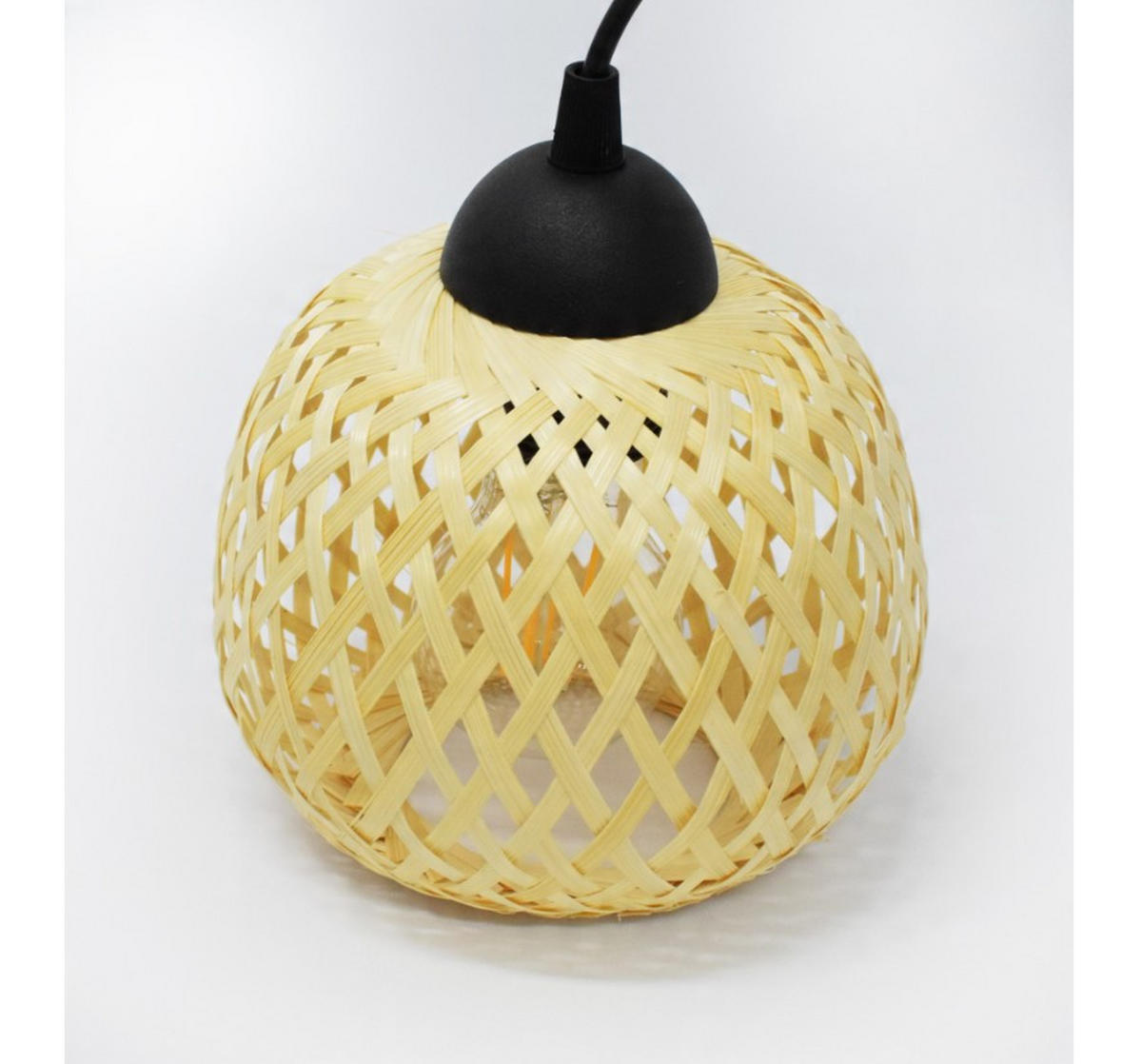 PENDELLEUCHTE BOHO - Beige/Schwarz, Holz/Metall (13/70/100cm) - kiki design