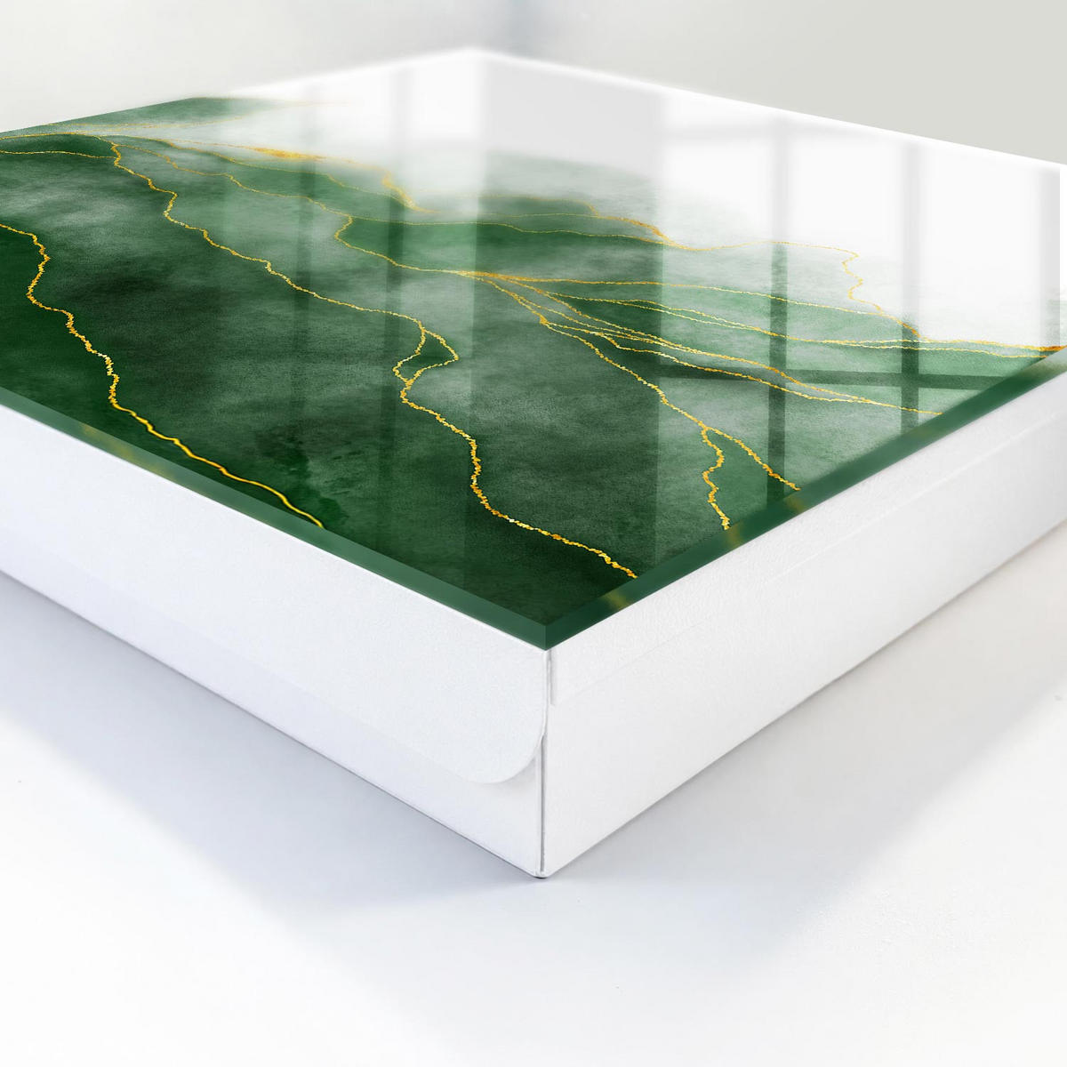 SCHLÜSSELBOX Weiß 30x30 cm – Türöffnung nach rechts - Grüne Hügel - Grün, Metall (30/30/5cm) - TULUP