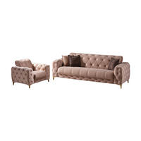 SITZGARNITUR Acelya, Beige Stellvariante 3+1 - Beige, Holzwerkstoff/Kunststoff (245/80/100cm)