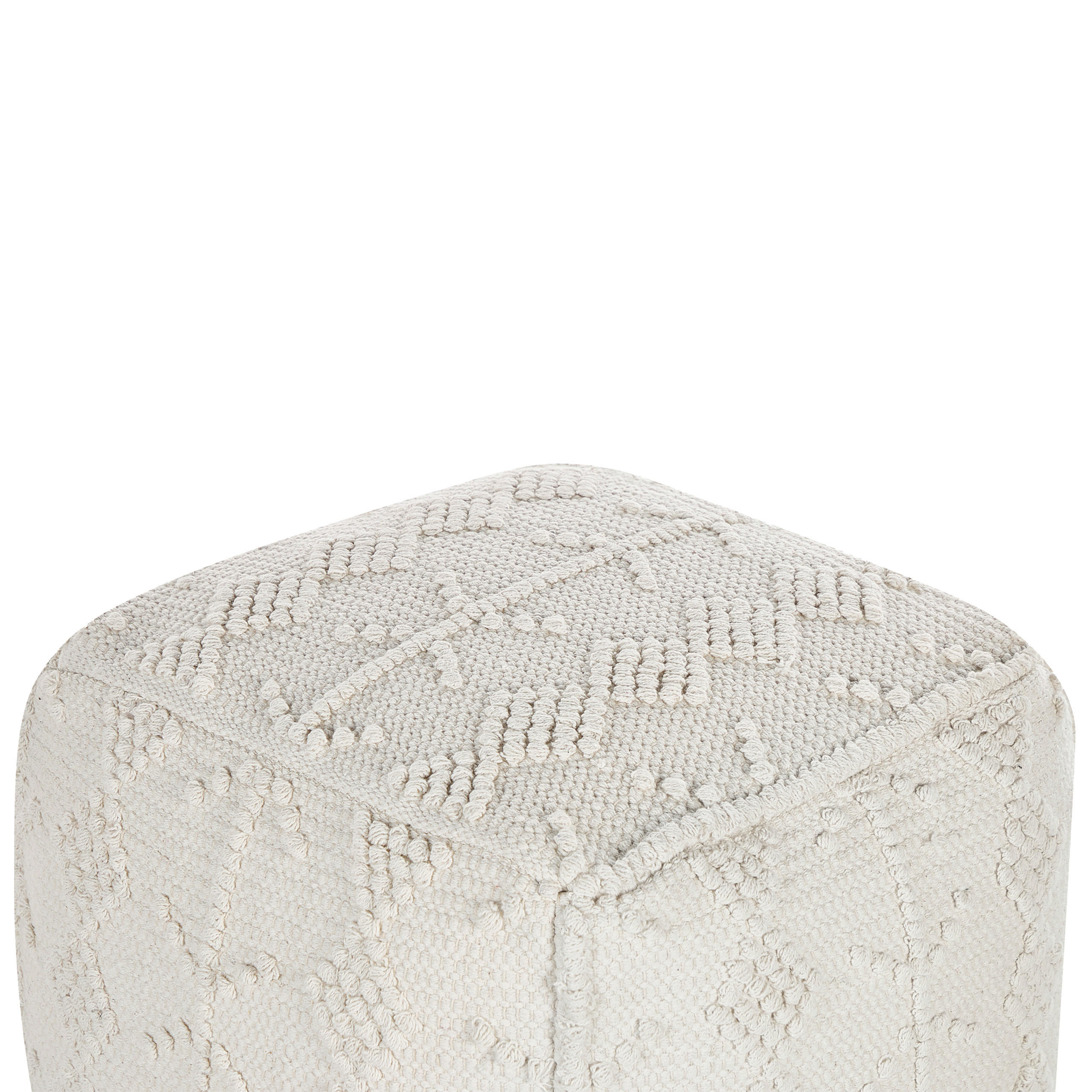 POUF Warangal 40/40/40 cm - Weiß, Naturmaterialien/Textil (40/40/40cm) - Beliani