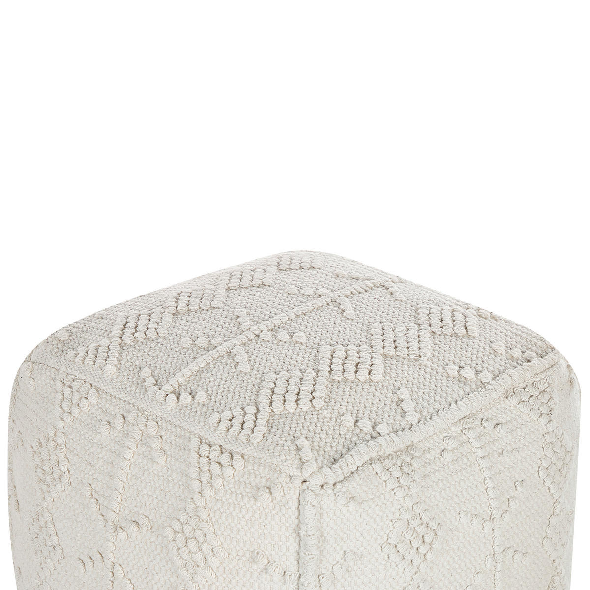 POUF Warangal 40/40/40 cm - Weiß, Naturmaterialien/Textil (40/40/40cm) - Beliani