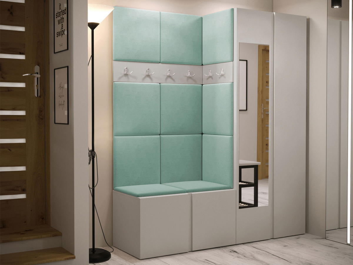 GARDEROBEN-SET Orion XII - Kaschmir/Mintgrün, Holzwerkstoff/Kunststoff (158/186/46cm) - MIRJAN24