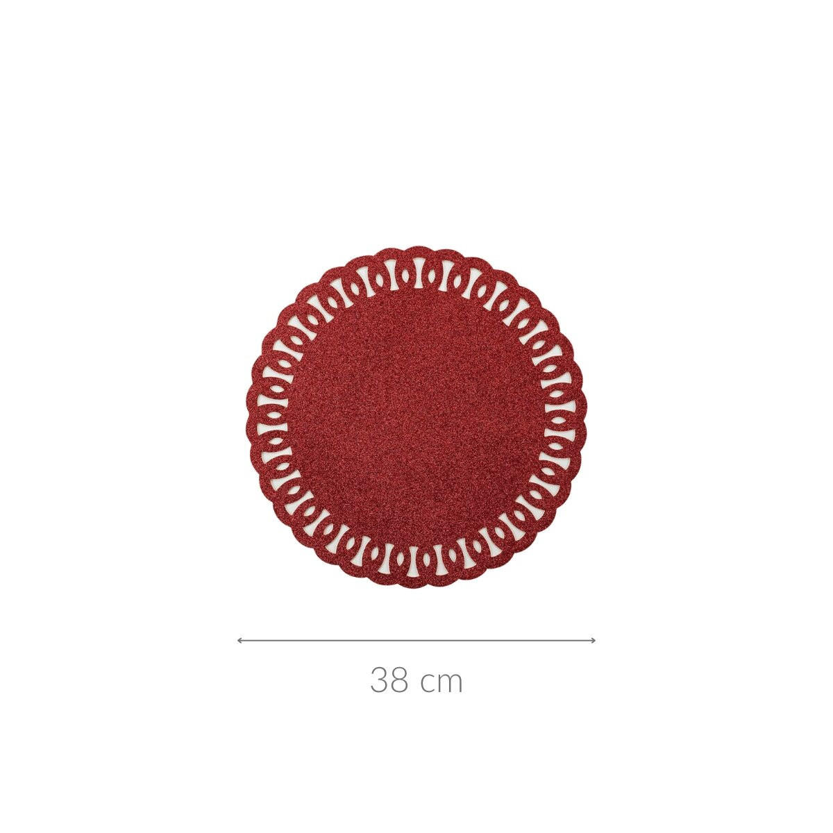 TISCHSET Glitzernd Ø 38 cm - Rot, Kunststoff (38cm) - Douceur d´intérieur