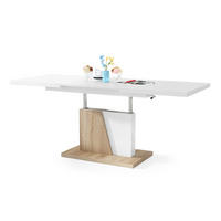 COUCHTISCH rechteckig Weiß matt Sonoma ausziehbar höhenverstellbar - Weiß/Sonoma Eiche, Holzwerkstoff (70/120/60cm) - designimpex