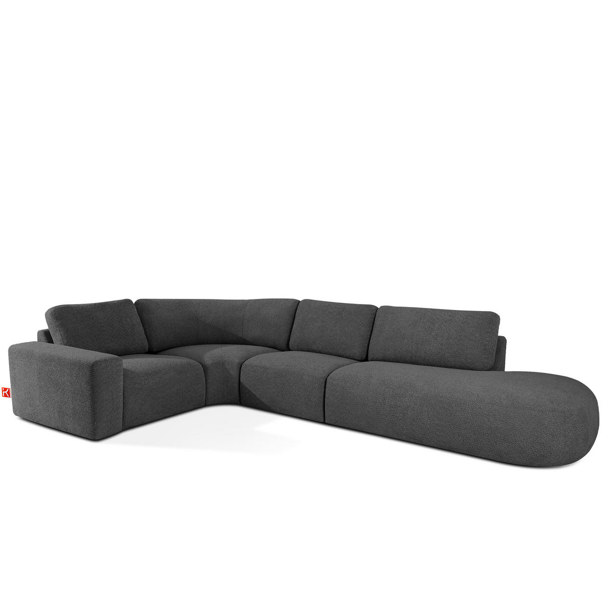 ECKSOFA RECHTS ZUCCO, Graphit - Graphitfarben, Holz/Holzwerkstoff (224/373cm) - KONSIMO®