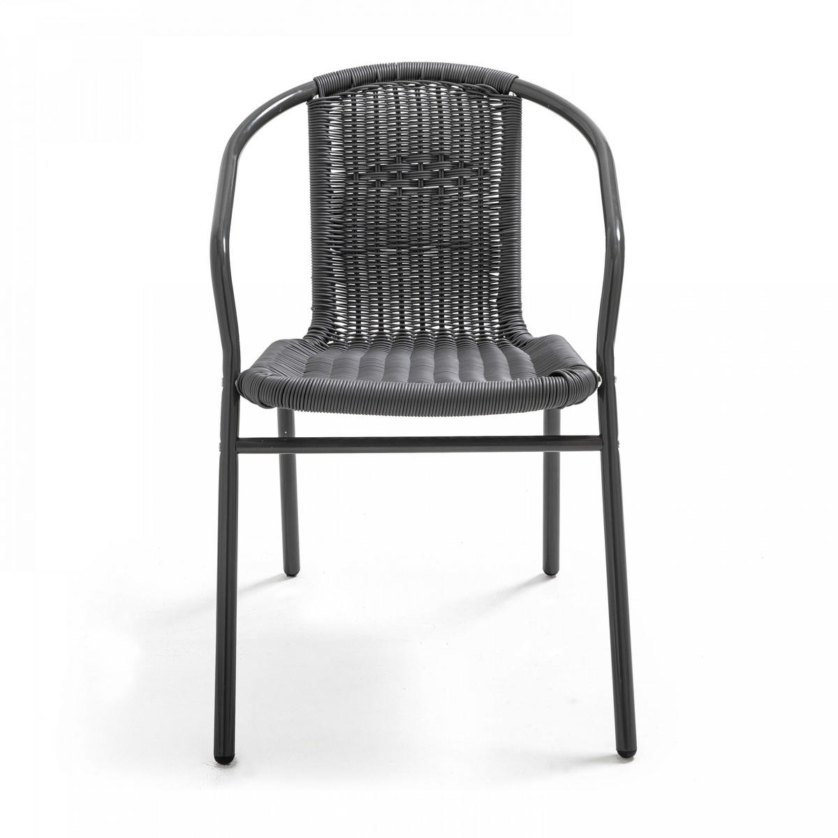GARTENSTUHL 4-tlg., Schwarz - Schwarz, Metall (60/72/51cm) - Oviala