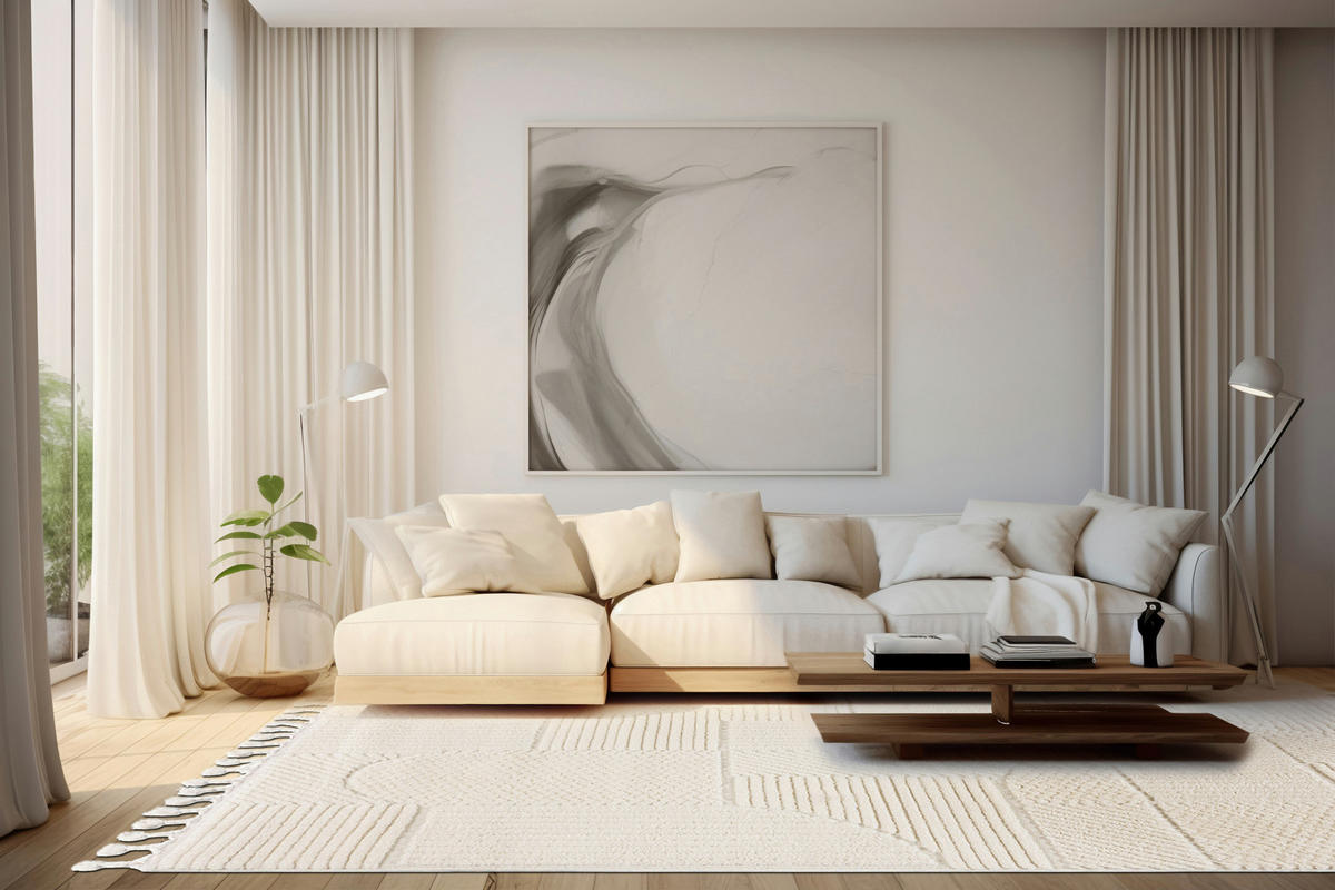 TEPPICH Beige Geometrisch, Moderne 300 x 400 cm - Creme, Textil (300/400cm) - Mazovia