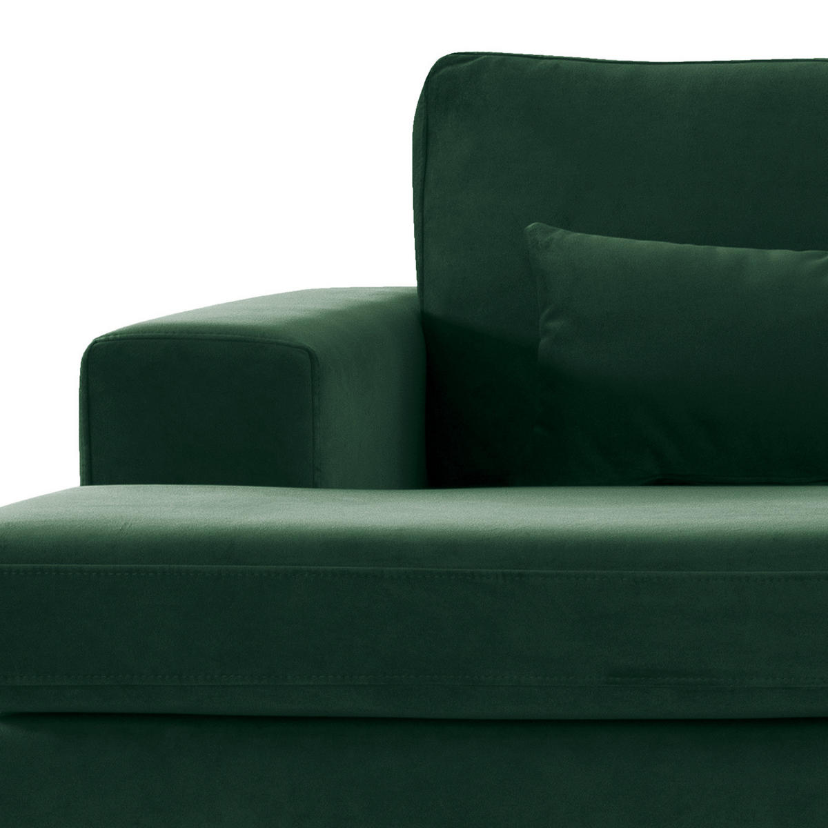 ECKSOFA mit Longchair - Eichefarben/Grün, Eichenholz/Textil (281/153cm) - home24