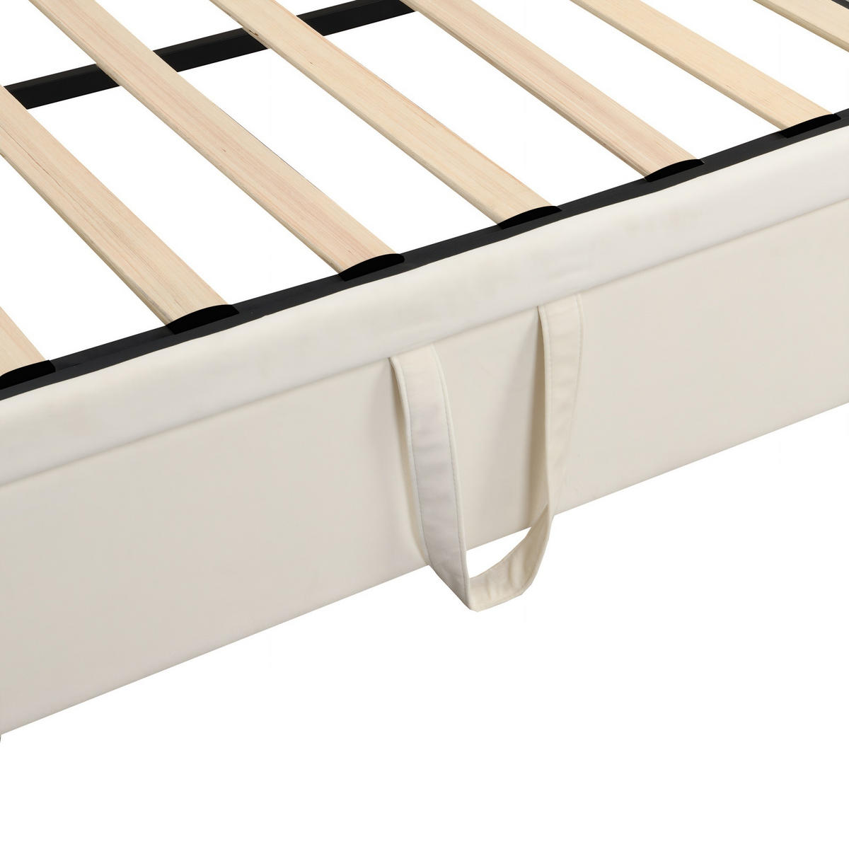 POLSTERBETT 90/180x200 cm, Ausziehbares Bett, mit 2 Armlehnen und Lattenrost, Samtstoff, Beige - Beige, Holz (180/200cm) - BRILVERDE