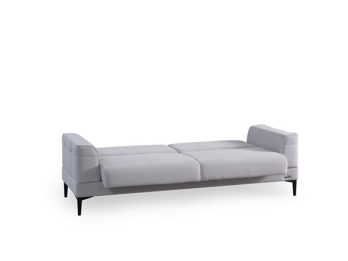 SOFA Maja 2-Sitzer Bouclé Grau - Grau, Kunststoff/Textil (180/85/90cm)