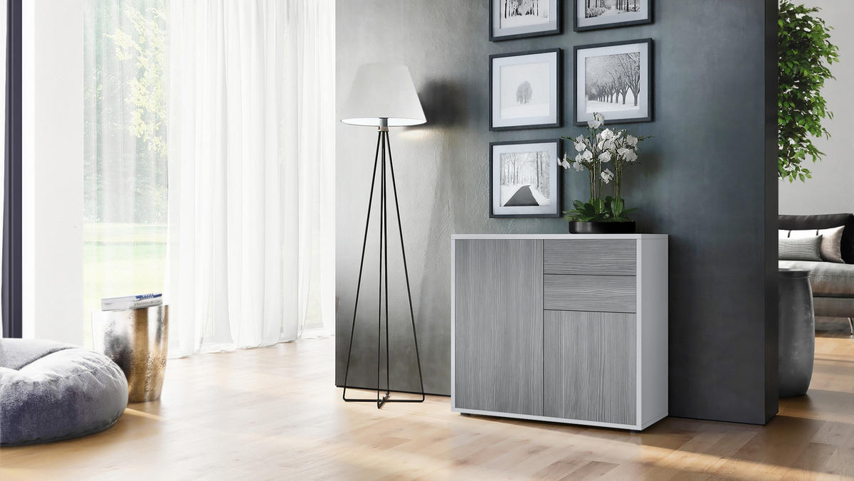 KOMMODE Ben Front in Avola-Anthrazit - Anthrazit, Holzwerkstoff (79/74/36cm) - Vladon