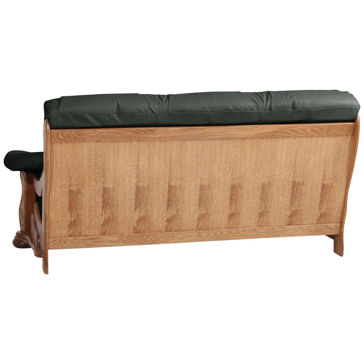 SOFA 3-Sitzer Katlin Bezug Echtleder Eiche rustikal P43 / dunkelgrün - Grün, Leder (205/95/95cm) - 58aufmkessel