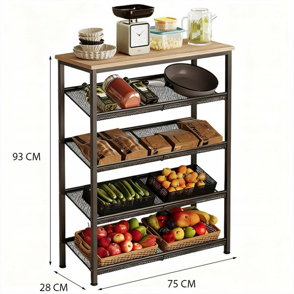 KÜCHENSCHRANK, braun 75/28/93 cm - Braun, Holzwerkstoff (75/93/28cm)