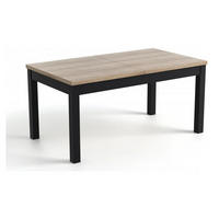 ESSZIMMERTISCH ROSA, ausziehbarer Tisch, Größe: 80 x 80 cm bis 120 cm, Wohnzimmertisch Farbe: Hellbraun, mit Holzbeinen in Farbe Schwarz - Schwarz/Sonoma Eiche, Holzwerkstoff (80/80/76cm) - Sepro Meble