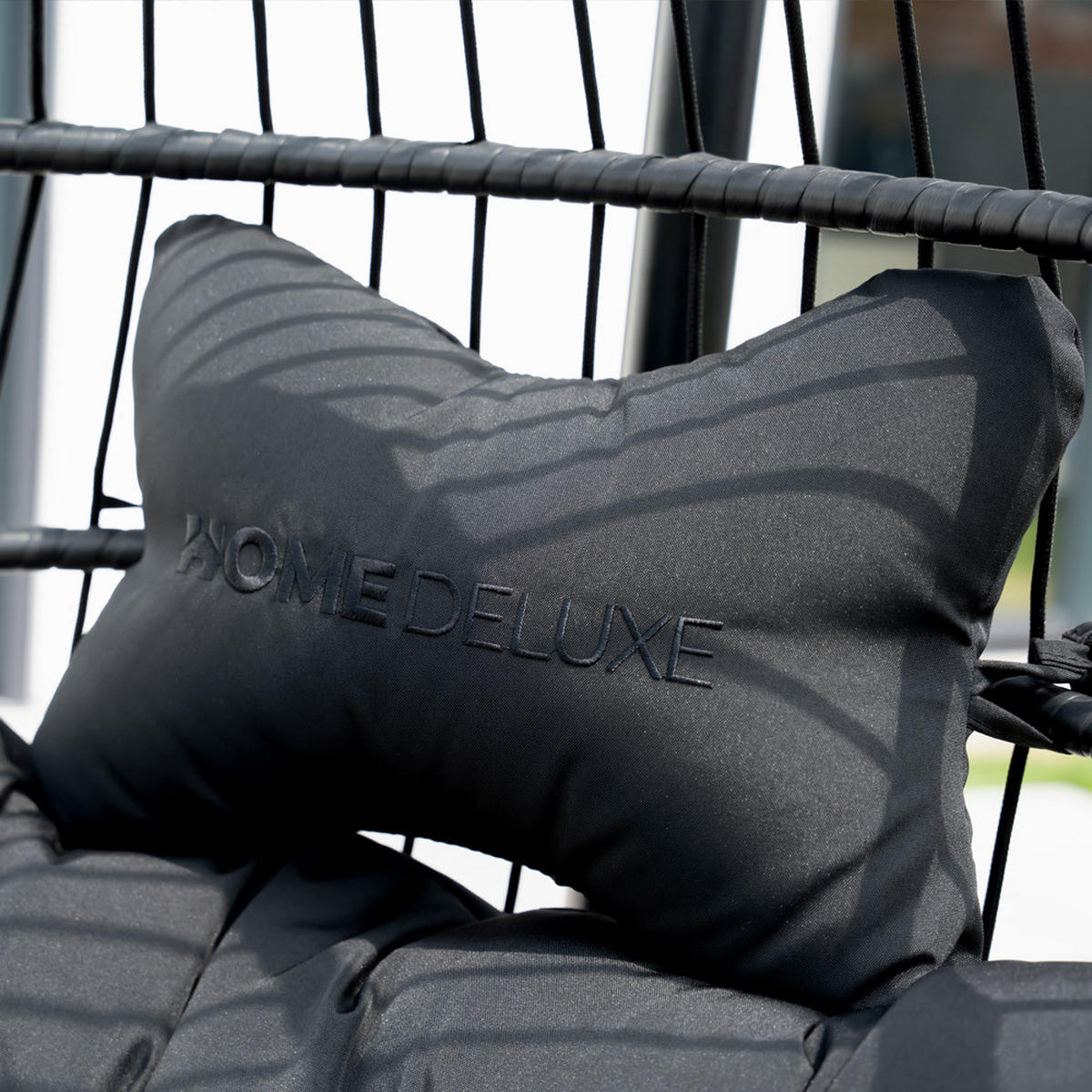 FALTBARER HÄNGESESSEL LOMA - Schwarz, 1-Sitzer - Schwarz, Kunststoff (86/118/72cm) - Home Deluxe