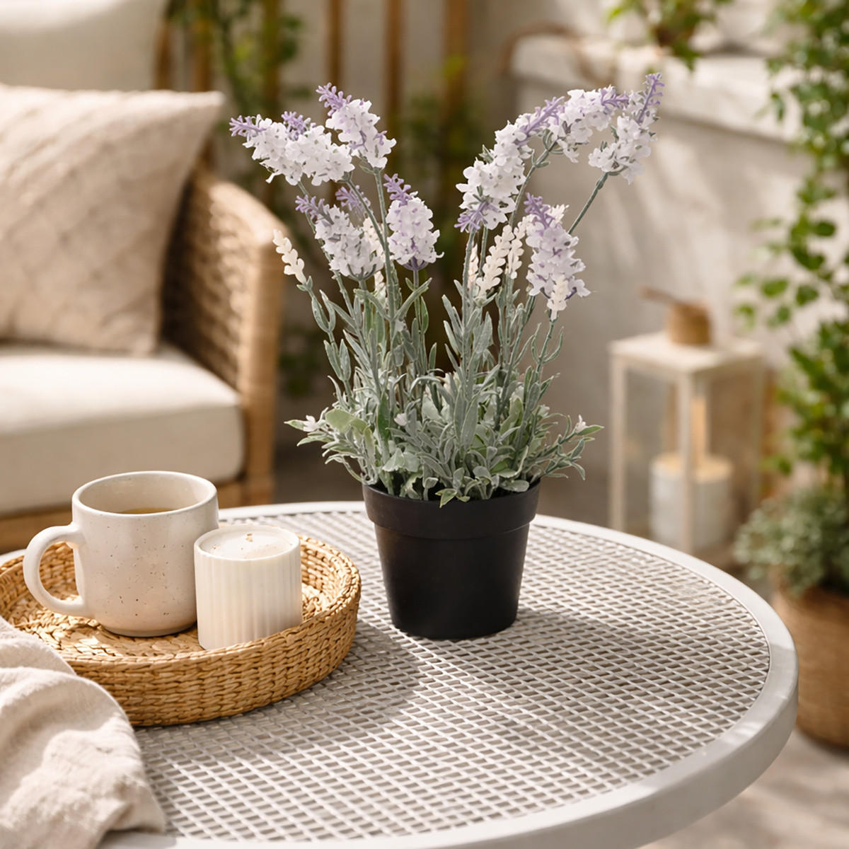 LAVENDEL im Topf 15/15/40 cm - Multicolor, Kunststoff (40cm) - Home Styling Collection