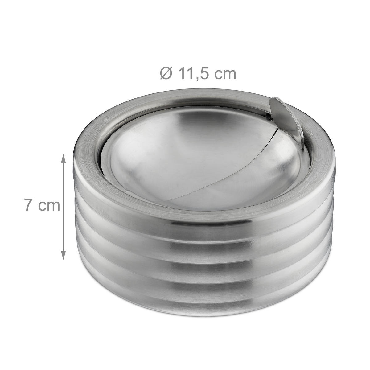 3xWINDASCHENBECHER - Silberfarben, Metall (11.5cm) - Relaxdays