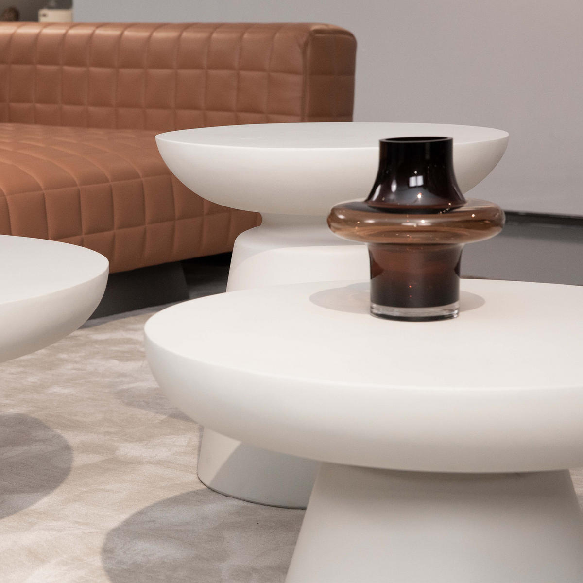 COUCHTISCH KYLIX Klein Betonoptik 66 x 66 x 35 cm - Creme, Naturmaterialien (66/66/35cm) - Elementi