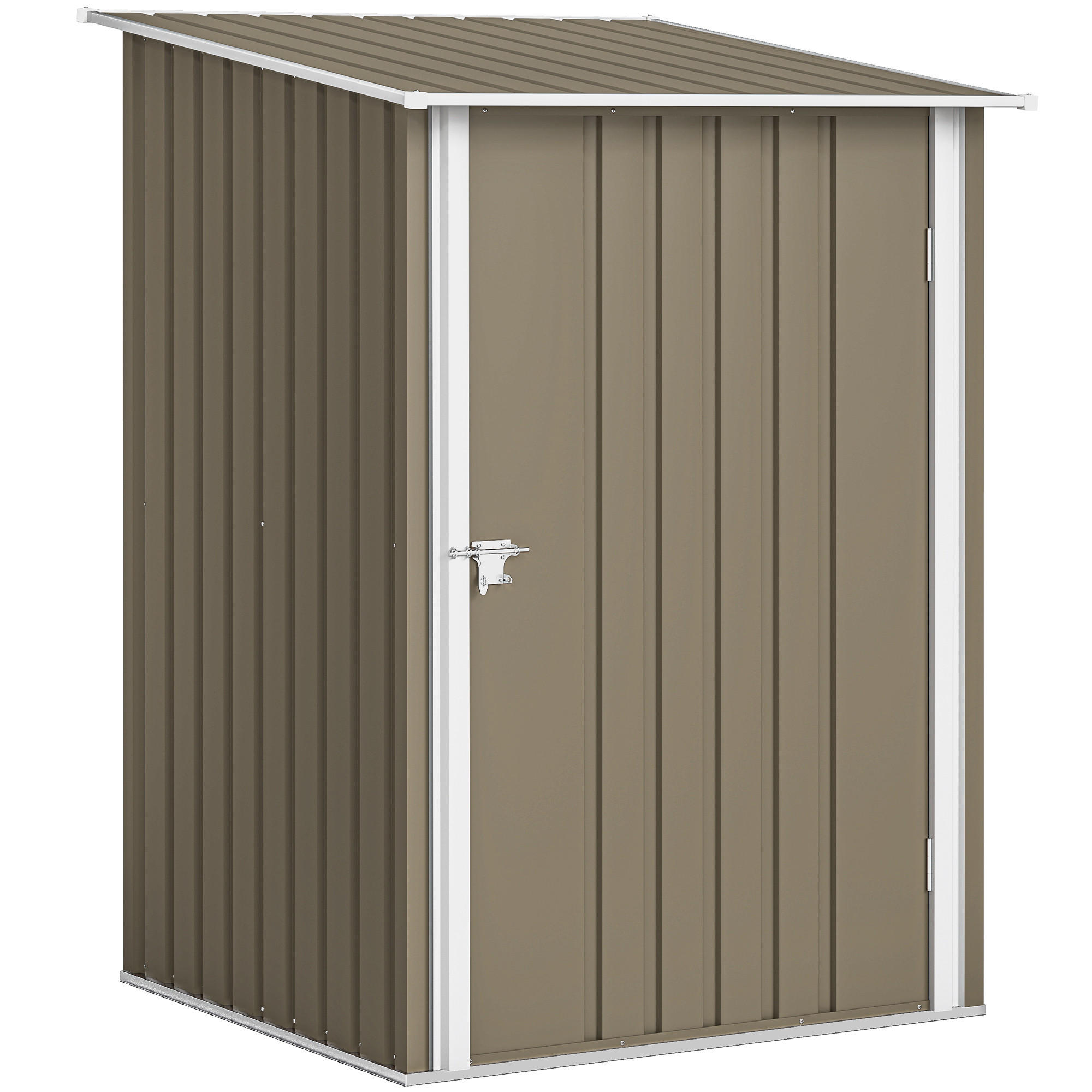 GARTENHAUS aus verzinktem Stahl mit Tür, , und 100 x 104 x 160 cm ,braun, weiß - Braun, Metall (100/160/104cm) - Vallsero
