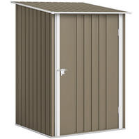 GARTENHAUS aus verzinktem Stahl mit Tür, , und 100 x 104 x 160 cm ,braun, weiß - Braun, Metall (100/160/104cm) - Vallsero