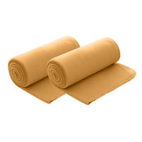 FLEECEDECKE 2er Set gelb 130/160 cm Kettelrand Anti-Pilling - Gelb, Textil (130/160cm) - wometo