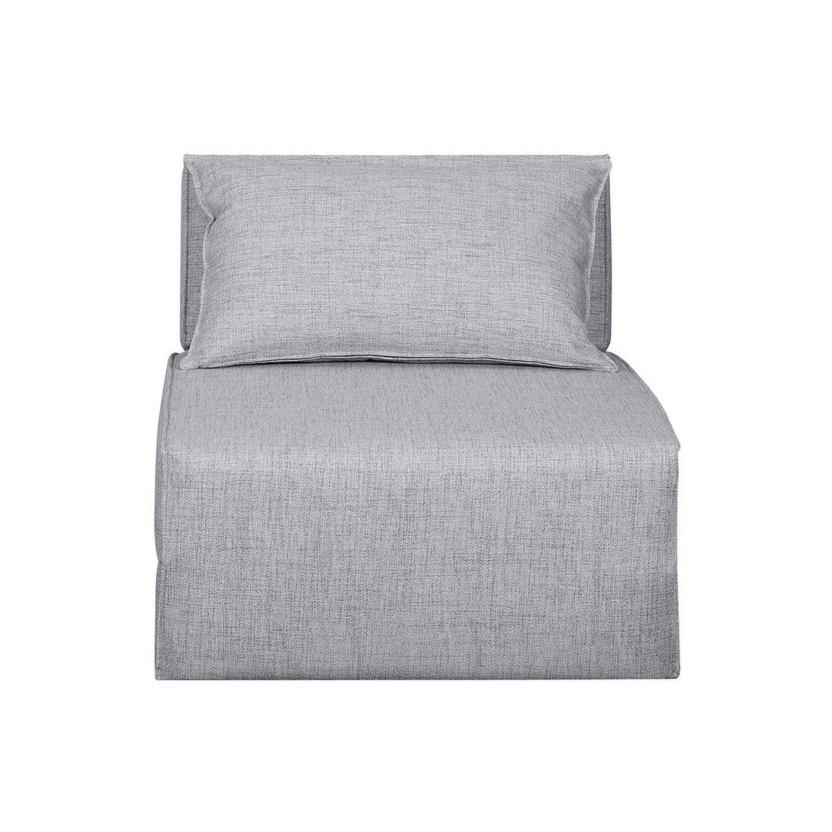 SCHLAFSESSEL Hellgrauer Stoff 1-Sitzer VICTOR - Hellgrau, Textil (95/64/70cm) - Miliboo