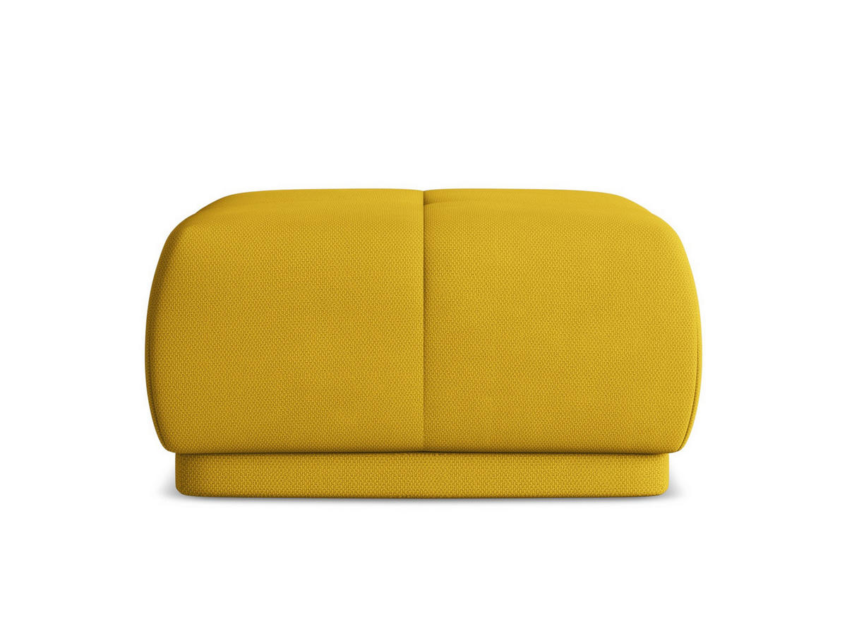 POUF Chenille Stoff Gelb - Currygelb/Gelb, Kunststoff/Textil (60/35/60cm) - Makamii
