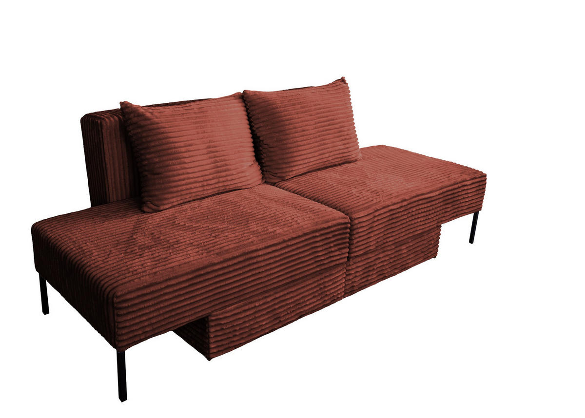 SOFA Mit Schlaffunktion MOOKA 4in1-Multifunktions-System Stoff Velo Kupfer - Kupferfarben, Holz/Textil (240/87/103cm) - Kaiser Möbel