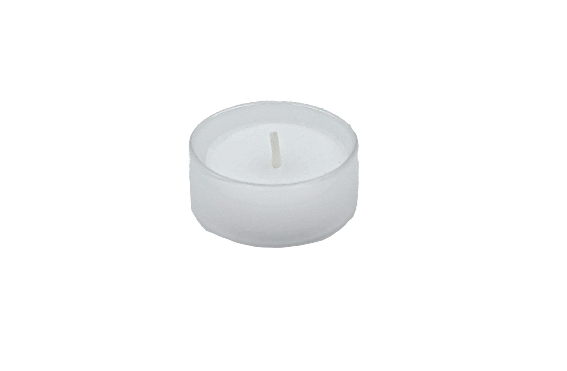 TEELICHTHALTER aus feuerfestem satiniertem Glas Ø 44 x 19 mm, Innen Ø 40 mm - Transparent, Paraffin (4.4/1.9/4.4cm) - Holfeuer Crystal Design