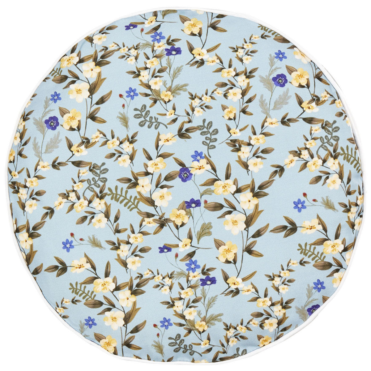 GARTENKISSEN 2er-Set Blumenmuster blau 40 cm Valloria - Hellblau, Textil (40/40cm) - Beliani
